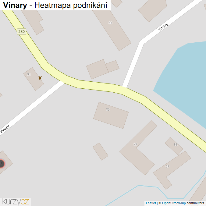 Mapa Vinary - Firmy v obci.