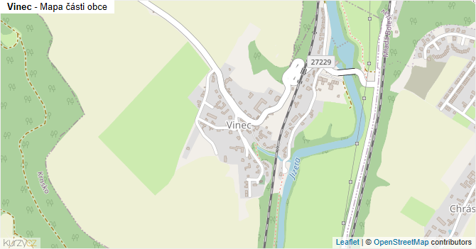 Vinec - mapa části obce