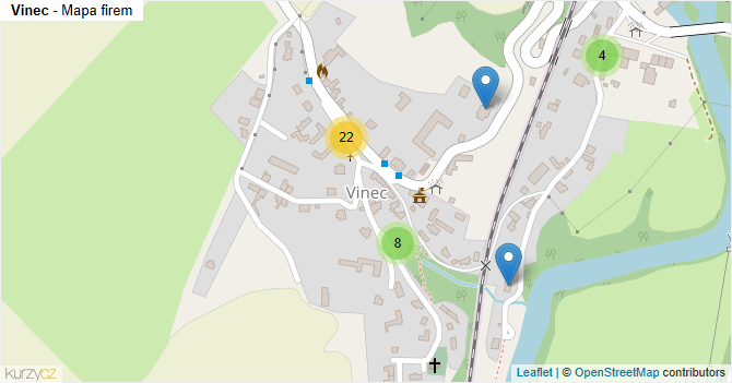 Vinec - mapa firem