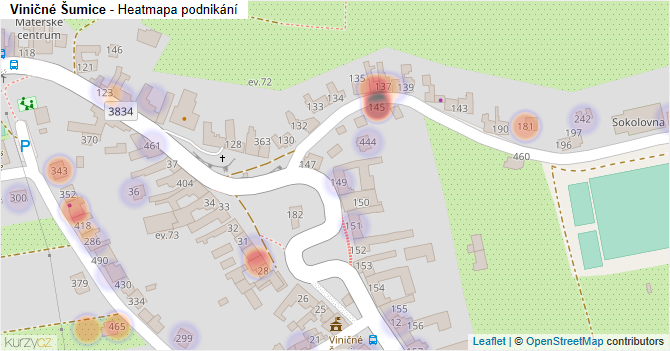 Viničné Šumice - mapa podnikání