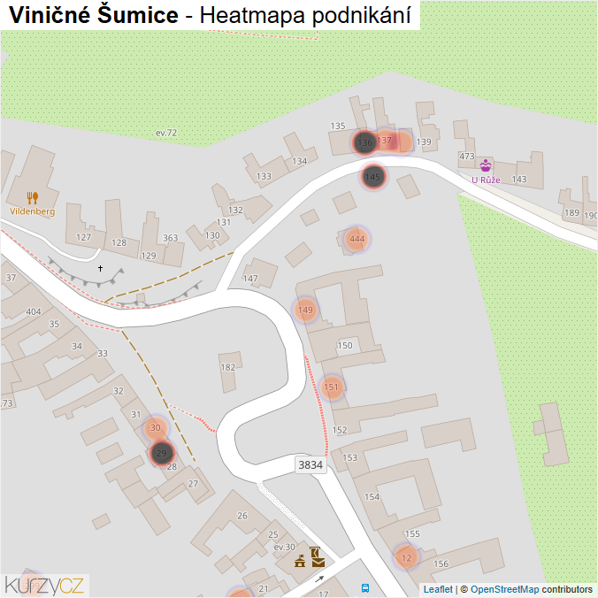 Mapa Viničné Šumice - Firmy v obci.