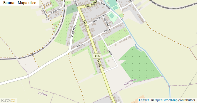 Sauna - mapa ulice