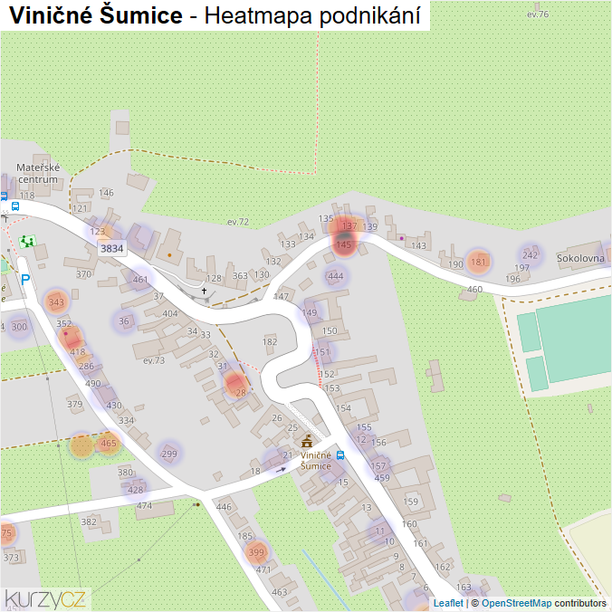 Mapa Viničné Šumice - Firmy v části obce.