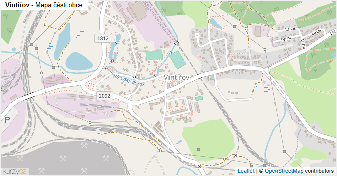 Vintířov - mapa části obce