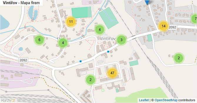 Vintířov - mapa firem