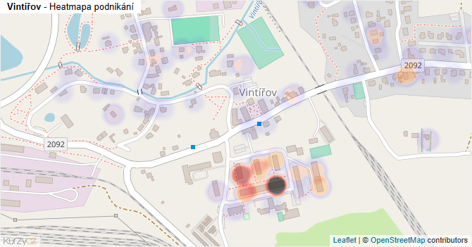 Vintířov - mapa podnikání
