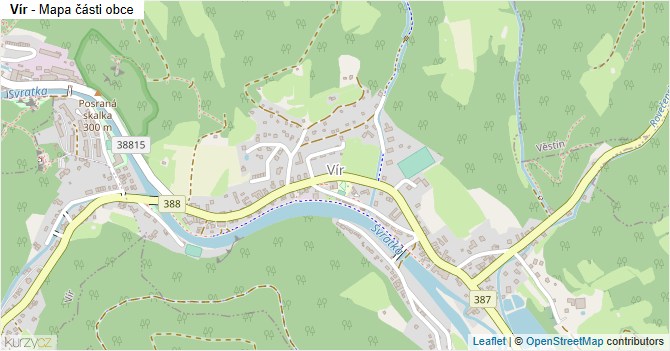 Vír - mapa části obce