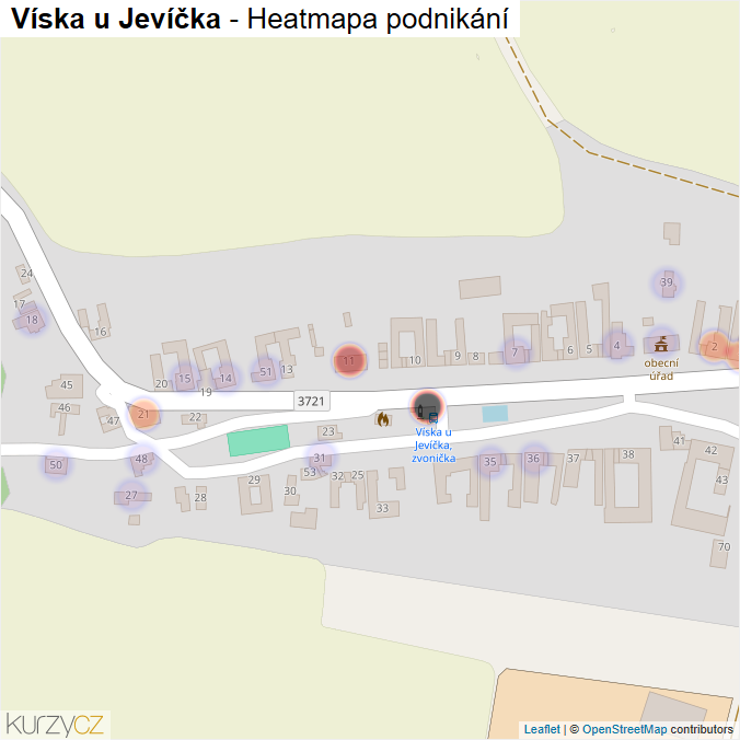 Mapa Víska u Jevíčka - Firmy v části obce.