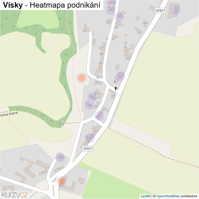 Mapa Vísky - Firmy v části obce.