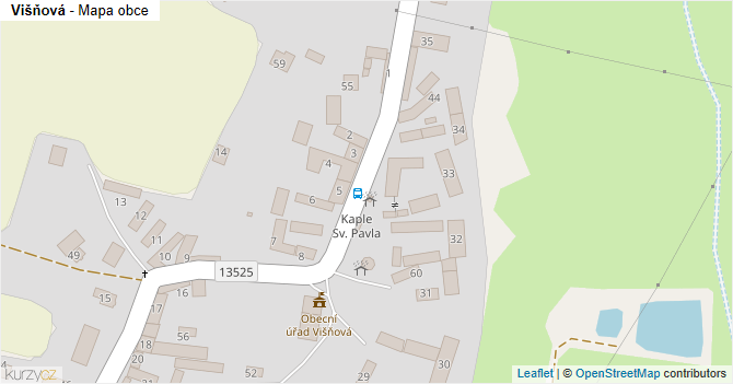 Višňová - mapa obce