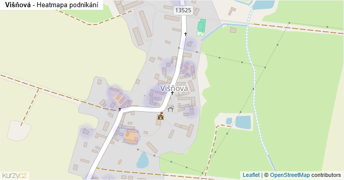 Višňová - mapa podnikání