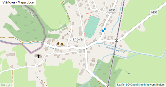 Višňová - mapa obce