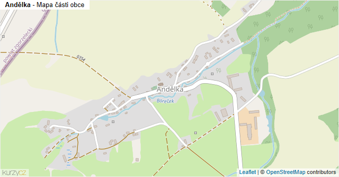 Andělka - mapa části obce