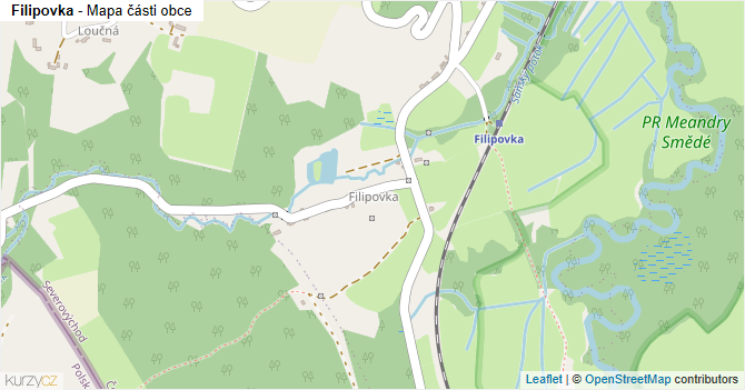 Filipovka - mapa části obce