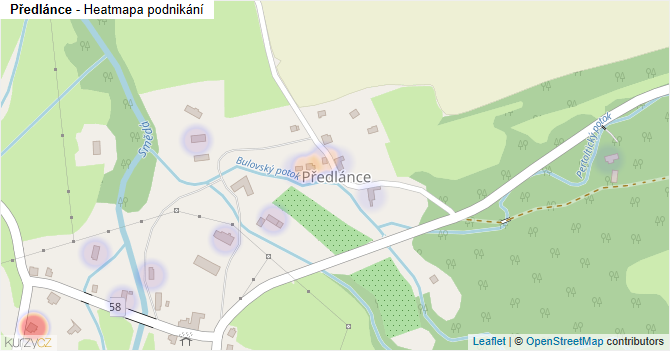 Předlánce - mapa podnikání