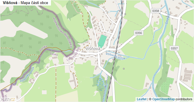 Višňová - mapa části obce