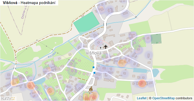 Višňová - mapa podnikání