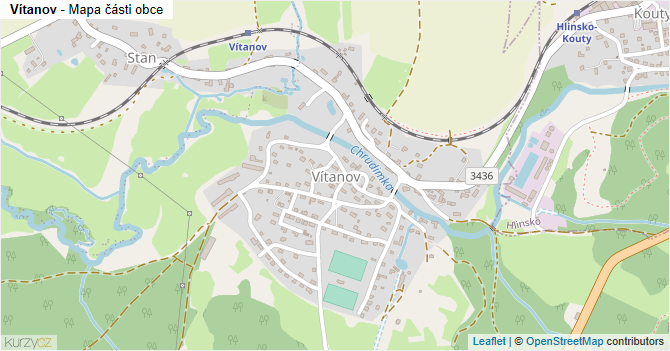 Vítanov - mapa části obce