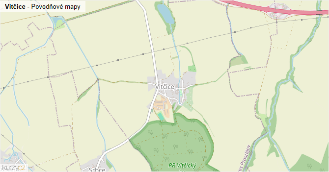 Vitčice - záplavové mapy stoleté vody