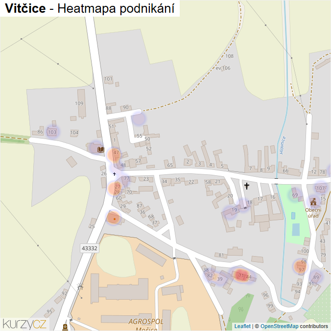 Mapa Vitčice - Firmy v části obce.