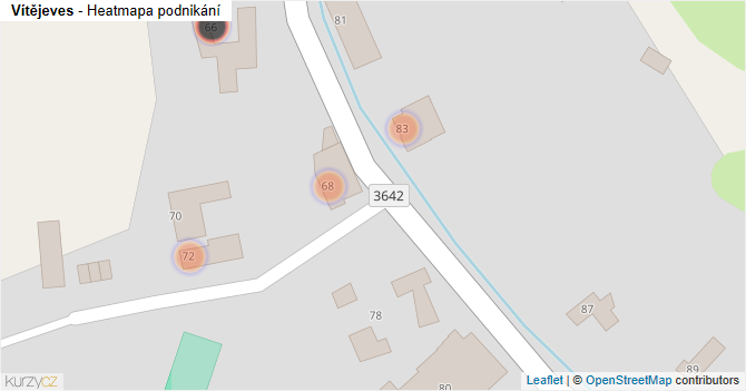 Vítějeves - mapa podnikání