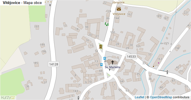Vitějovice - mapa obce