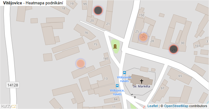 Vitějovice - mapa podnikání