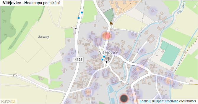 Vitějovice - mapa podnikání