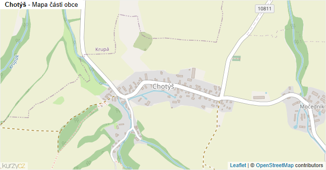 Chotýš - mapa části obce
