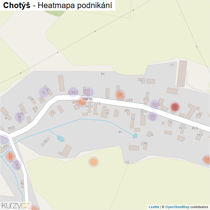 Mapa Chotýš - Firmy v části obce.