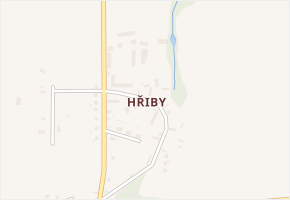 Hřiby v obci Vitice - mapa části obce