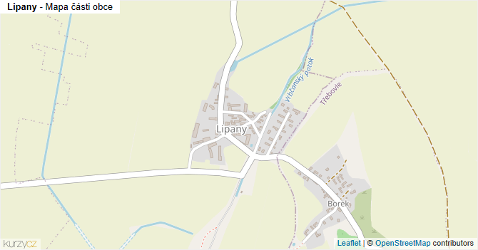 Lipany - mapa části obce