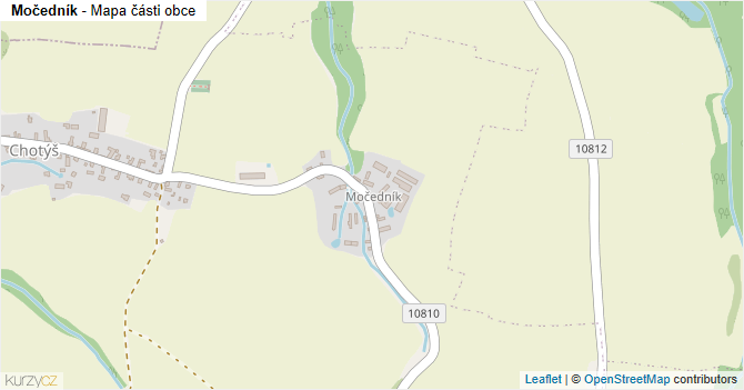 Močedník - mapa části obce