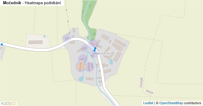 Močedník - mapa podnikání