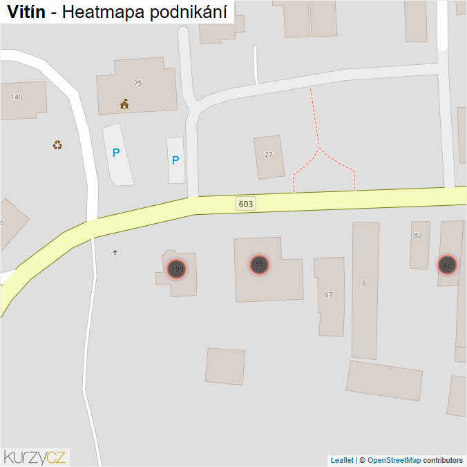 Mapa Vitín - Firmy v obci.