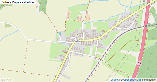 Vitín - mapa části obce