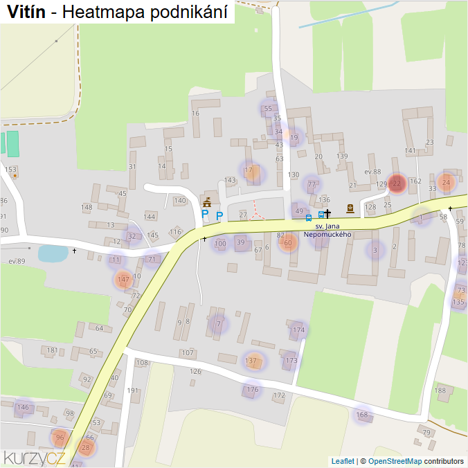 Mapa Vitín - Firmy v části obce.