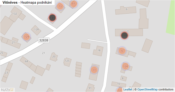 Vitiněves - mapa podnikání