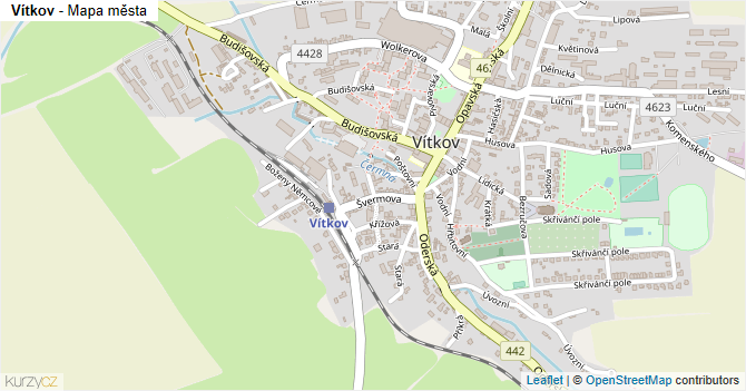 Vítkov - mapa města