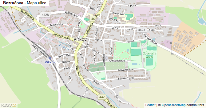 Bezručova - mapa ulice