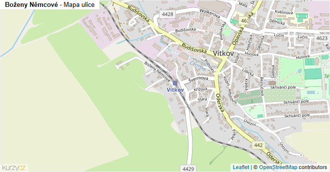 Boženy Němcové - mapa ulice
