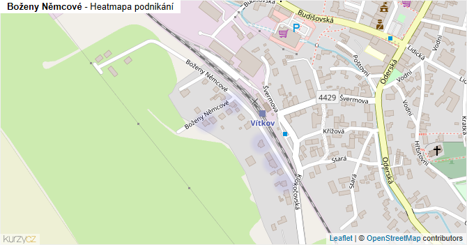 Boženy Němcové - mapa podnikání