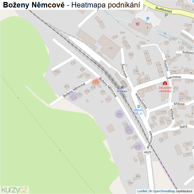 Mapa Boženy Němcové - Firmy v ulici.