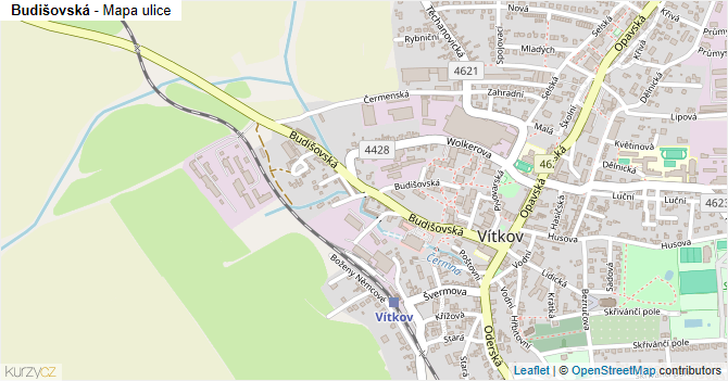 Budišovská - mapa ulice