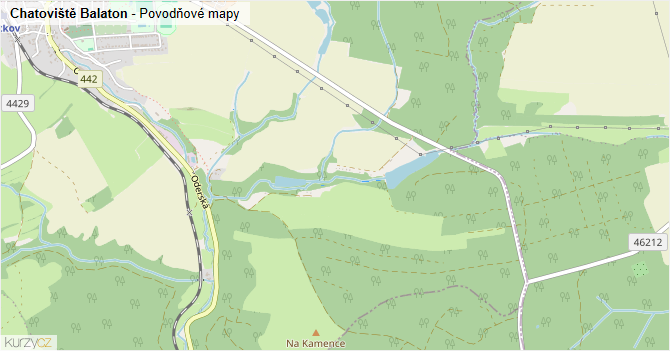 Chatoviště Balaton - záplavové mapy stoleté vody