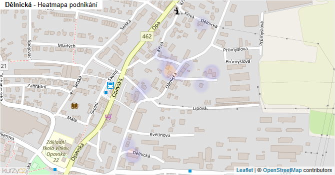 Dělnická - mapa podnikání