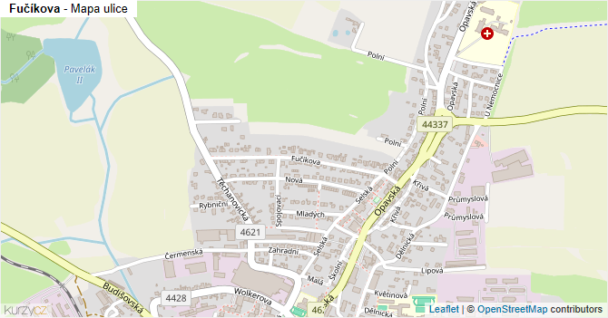 Fučíkova - mapa ulice