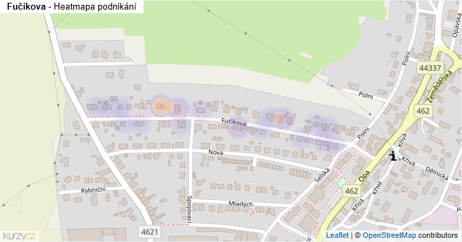 Fučíkova - mapa podnikání