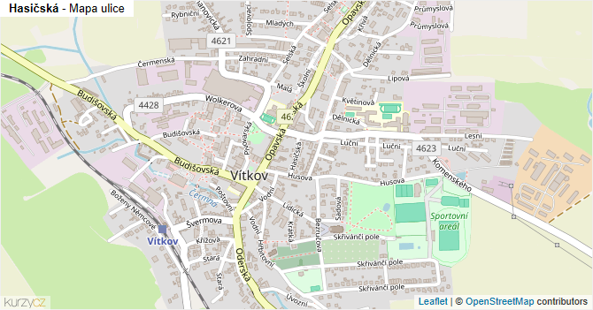 Hasičská - mapa ulice