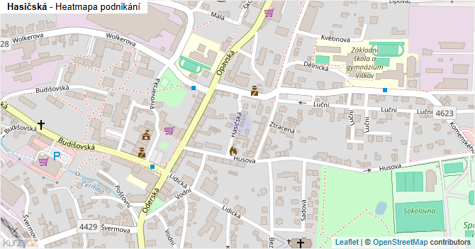 Hasičská - mapa podnikání